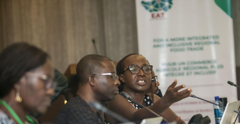 Woman speaks at workshop in Nigeria