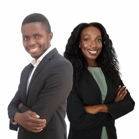 Un couple d'entrepreneurs sénégalais pose pour une photo de profil